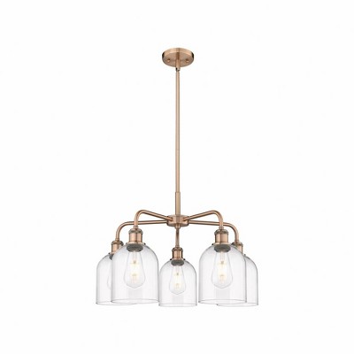 Bella - 5 Light Stem Hung Chandelier In Industrial Style-15 Inches Tall and 23.5 Inches Wide