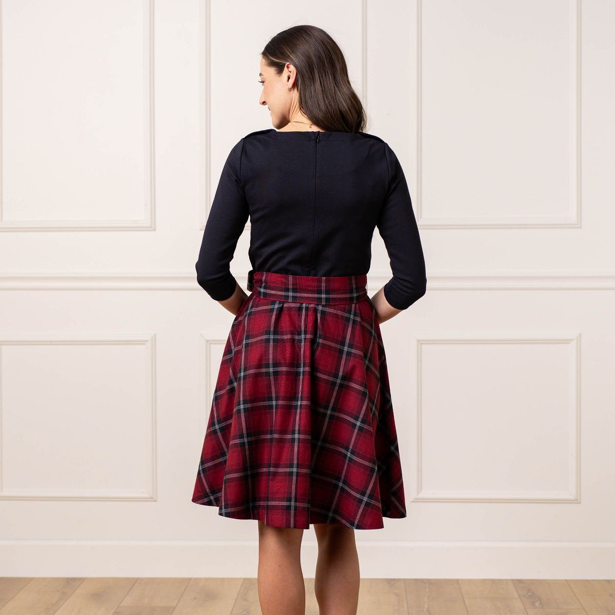 Hope & Henry Women's Long Sleeve French Skater Dress - thumbnail 4
