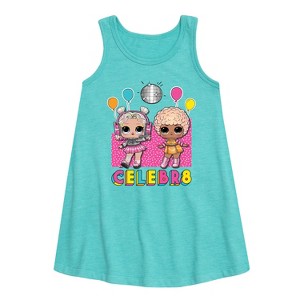 LOL Surprise! Celebr8 Graphic Sleeveless Aline Dress - Turquoise - Small - 1 of 2