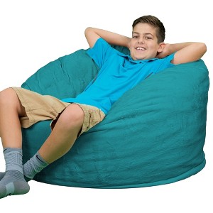 Ultimate Sack 3ft Bean Bag Chair, Oversized Comfortable Indoor Floor Lounger, Giant Foam-Filled Furniture for Relaxing, Teal Suede - 1 of 4