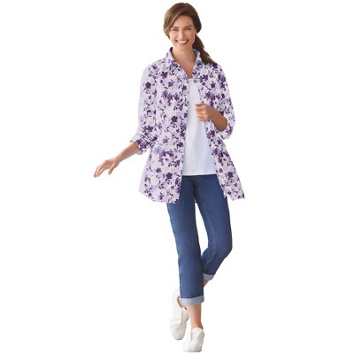 Woman Within Plus Size Perfect Long Sleeve Shirt