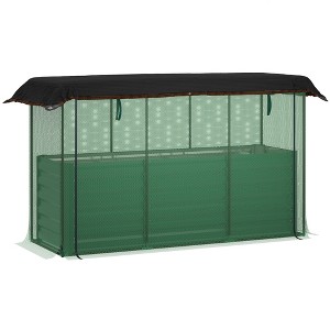 Aghana Digitals Green Galvanized Steel Raised Garden Bed with Crop Cage, Shade Cloth & Zippered - 1 of 4