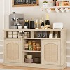 coucheta Sideboard Buffet Cabinet with Storage, 47" Rattan Storage Cabinets with 2 Doors and Shelves, Buffet Table for Kitchen, Living Room, Natural - 4 of 4