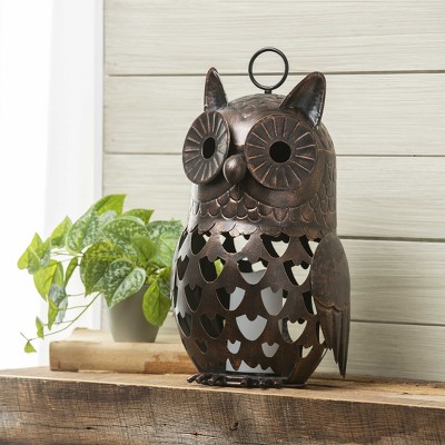Bronze 18" Outdoor LED Owl Lantern