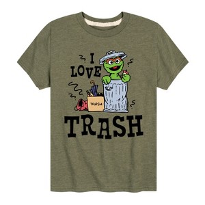Boys' - Sesame Street - I Love Trash Short Sleeve Graphic T-Shirt - 1 of 4