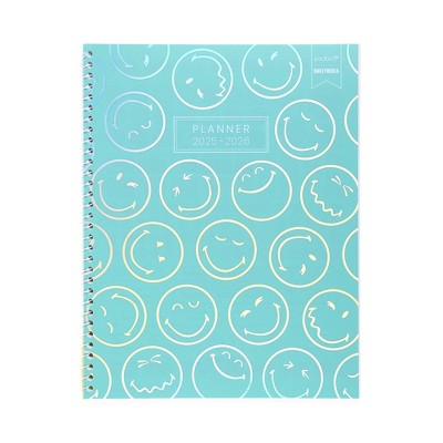 Yoobi SmileyWorld Monthly Planner 8.5"x11" Teal Holographic Smiley