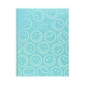 Yoobi SmileyWorld Monthly Planner 8.5"x11" Teal Holographic Smiley - 1 of 4
