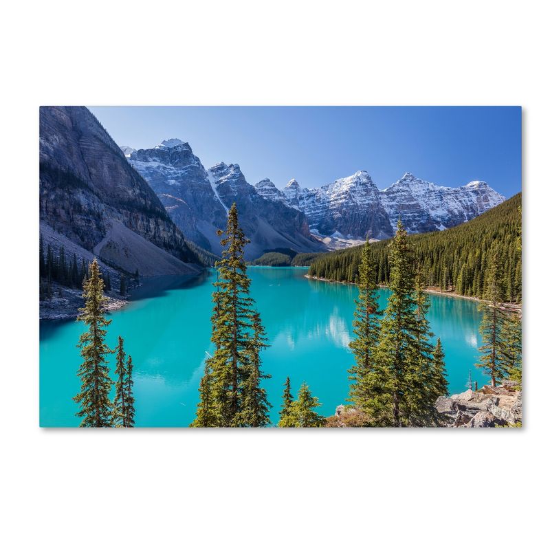 Trademark Fine Art -Pierre Leclerc 'Turquoise Moraine Lake' Canvas Art, 2 of 4