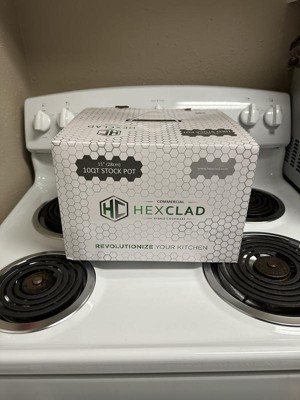 Hexclad 10 Quart Hybrid Stainless Steel Stock Pot With Glass Lid