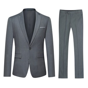 Cloudstyle Men's 2-Piece Suits Slim Fit 1 Button Dress Suit Jacket Blazer & Pants Set - 1 of 4