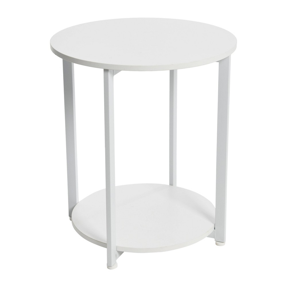 Photos - Dining Table Household Essentials Jamestown Round End Table White