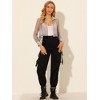 INSPIRE CHIC Women's Button Front Drawstring Hem Point Collar Mesh Sheer Long Sleeve Shirt - 2 of 4