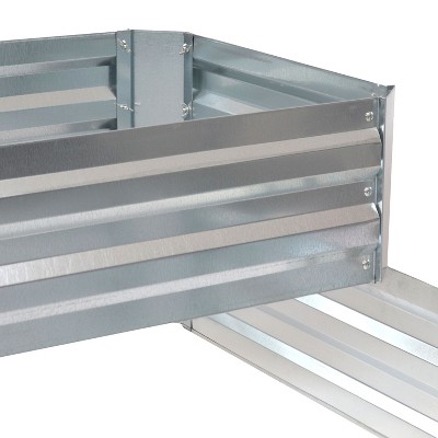 Silver 2-Tier Galvanized Steel Raised Garden Bed