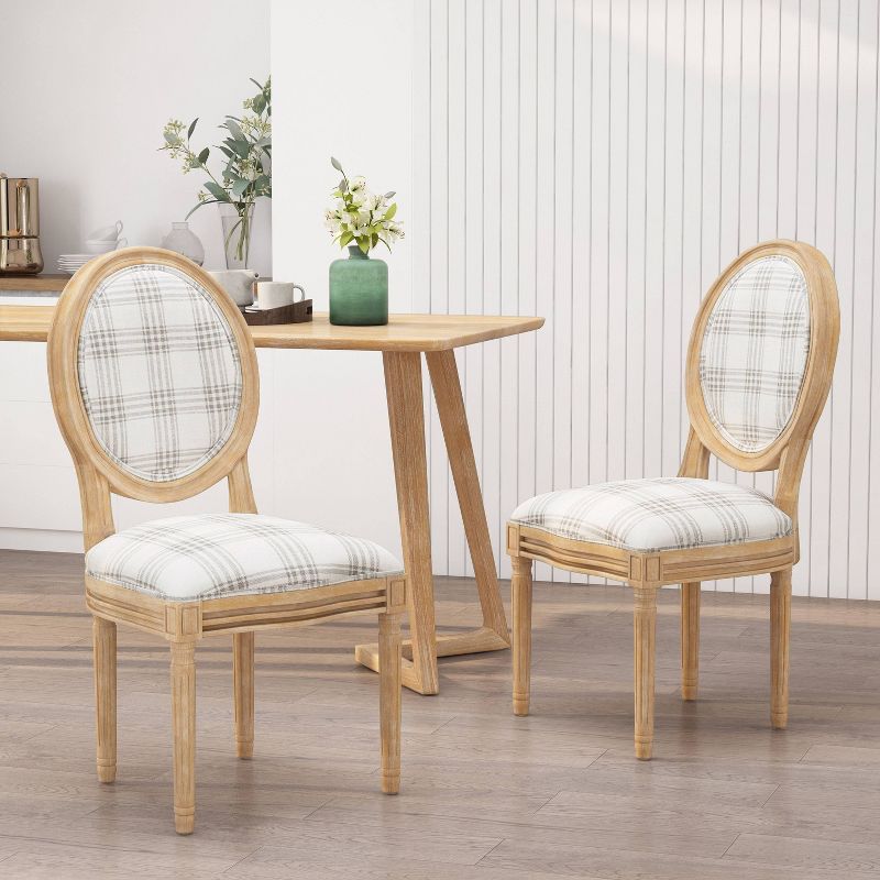 Set of 2 Phinnaeus French Country Fabric Dining Chairs - Christopher Knight Home, 3 of 9