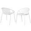 MOEPISY Patio Dining Chairs Stackable Chairs with Breathable Design Modern Simple Art Style White (Set of 2) - 2 of 4