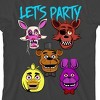 Five Nights At Freddy's Let's Party Youth Charcoal Crew Neck Short Sleeve T-shirt - 2 of 3