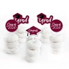 Big Dot of Happiness Maroon 2026 Graduation Party - Dessert Cupcake Toppers - Clear Treat Picks - Set of 24 - 2 of 4