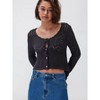 Tie Front Cropped Cardigan Crochet Bolero Shrug Sweater Sleeve Knit Crop Top - 2 of 3