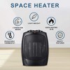 ZAFRO Small Space Heater Electric Portable Heater Fan for Home and Office Ceramic Fan Heaters with Adjustable Thermostat, 750W/1500W (8.1 Inch, Black) - 3 of 4