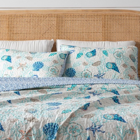 Coral Print Ocean Duvet Cover Set