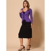 INSPIRE CHIC Women's Tie Front Long Sleeve Crop Ruffle Knit Cardigan Sweaters - 2 of 4