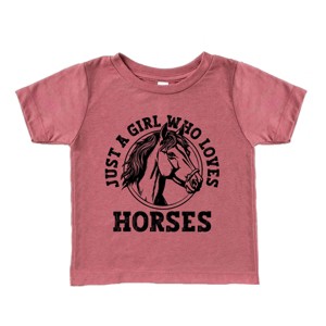 Girl Who Loves Horses Circle - Toddler Short Sleeve Graphic T-Shirt - 1 of 3