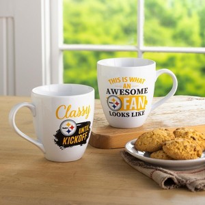 Evergreen Pittsburgh Steelers, Ceramic Cup O'Java 17oz Gift Set - 1 of 4