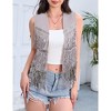 Coolmee Women's Sequin Fringe Vest 70s Denim Party Prom Rave Hippie Sleeveless Loose Costume - 2 of 4