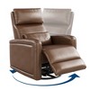 Manual Reclinder, 360° Swivel Sofa Rocker, Faux Leather Single Sofa, Modern Wingback Recliner, with Ergonomic Backrest, for Living Room - 3 of 4