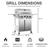 R.W.FLAME 4-Burner Propane Gas Grill, 32,000 BTU Stainless Steel BBQ with Lid, Wheels & Side Shelves for Outdoor Cooking, Patio, Garden & Camping - 2 of 4