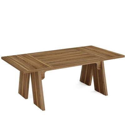 Resenkos Dining Table, Kitchen Table,71" Wood Dining Table, Farmhouse Kitchen Table for 6 People,Brown