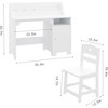 Garvee Kids Desk and Chair Set,Study Desk for Kids with Hutch, Storage Cabinet, Wooden Children Study Table,White - 2 of 4