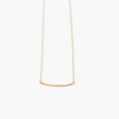 Sanctuary Project Thin Curved Bar Necklace Rose Gold
