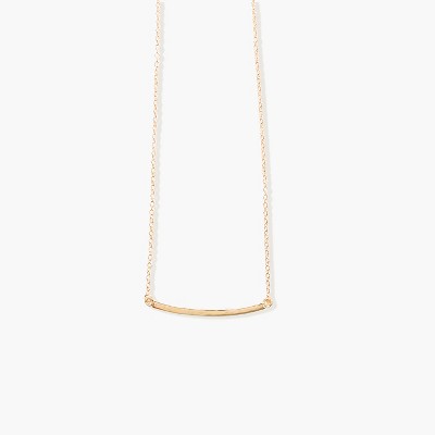 Sanctuary Project Thin Curved Bar Necklace Rose Gold