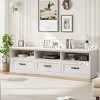 Homhougo TV Stand for TVs Up to 80", 70in Entertainment Center with Storage Drawer and Open Shelves White - 2 of 4