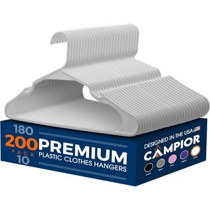 Plastic Hanger,Pack of 200 Colour:White - 1 of 4