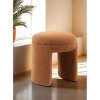 PAGED Accent Ottoman Round Top Vanity Stool Contemporary Foot Stool with Teddy-Like Fabric for Entryway, Bedroom - 4 of 4