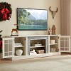 SEVOBAL Utility Storage Cabinets Modern TV Stand with Faux Stone Design and 2 Door Storage for Living Room, White, 70.12"*15.35"*25.83" - 4 of 4