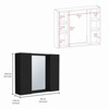 SEVOBAL Bathroom Storage Cabinets Double Door Cabinet with Mirror and Shelf for Bathroom Storage, Ideal for Toothbrush, Towel, Black, 28.3"*26.8"*3.9" - 3 of 4