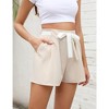 WhizMax Women's Shorts Summer Casual High Waist Wide Leg Shorts Loose Smocked Elastic Waist A Line Pant with Belt - 3 of 4