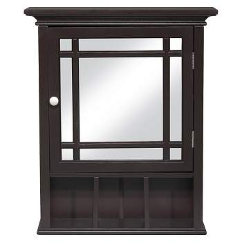 Neal Wall One Door Removable Medicine Cabinet Espresso - Elegant Home Fashions