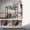 LEDREM Bar Cart , Home Bar Serving Cart, Wine Cart With 2 Mirrored Shelves, Wine Holders, Glass Holders, For Kitchen, Dining Room - 3 of 4