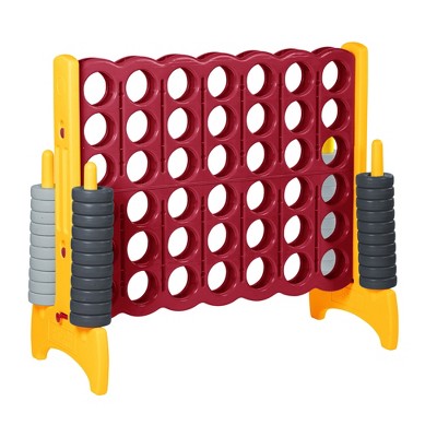 ECR4Kids Jumbo Four-To-Score Giant Game-Indoor/Outdoor 4-In-A-Row Connect - Cardinal and Gold