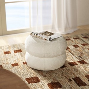 Christopher Knight Home Webster Modern 19.5" Velvet Round Upholstered Ottoman - 1 of 4