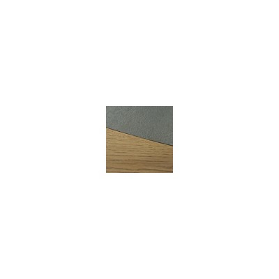 Oval Light Brown Wood Coffee Table with Faux Cement Top
