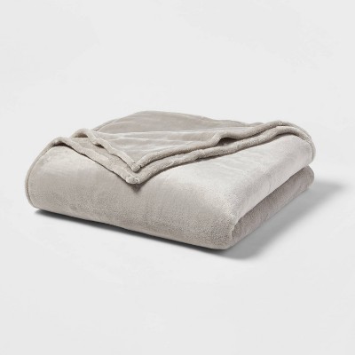 Twin/twin Xl Microplush Bed Blanket Gray - Threshold™ : Target