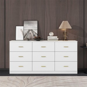 Wide 9-Drawer Dresser for Bedroom, Modern Chest of Drawers with Ample Storage, Organizer Cabinet-The Pop Home - 1 of 4