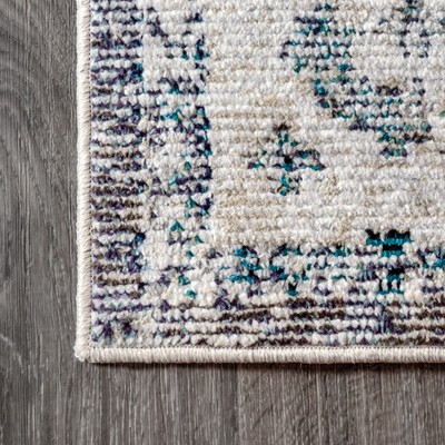 Gray and Ivory Medallion 4' x 6' Synthetic Area Rug