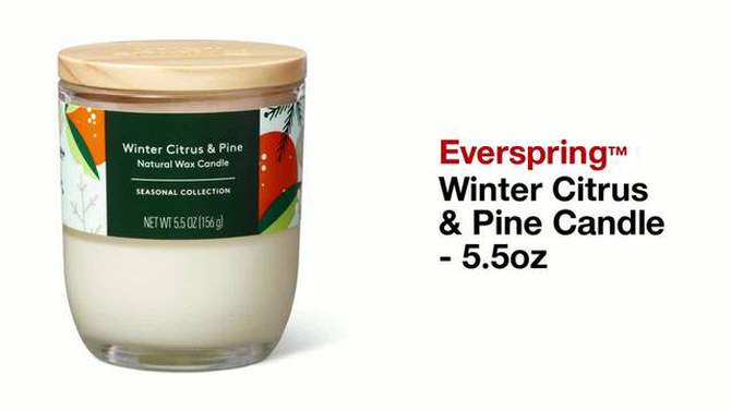 Winter Citrus &#38; Pine Candle - 5.5oz - Everspring&#8482;, 2 of 5, play video