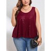 Sequin Tops Plus Size Glitter Tank Top Sleeveless Sparkle Shimmer Shirt Tops Camisole Vest - 3 of 4